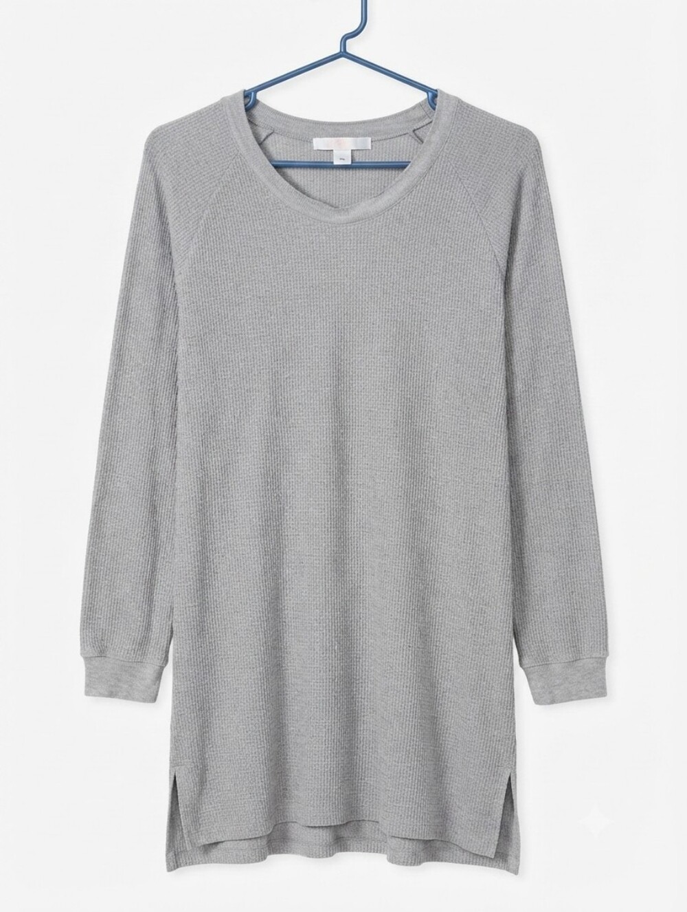 Victoriaâs Secret Womenâs Gray Waffle Knit Thermal Long Sleeve Tunic Top Size M